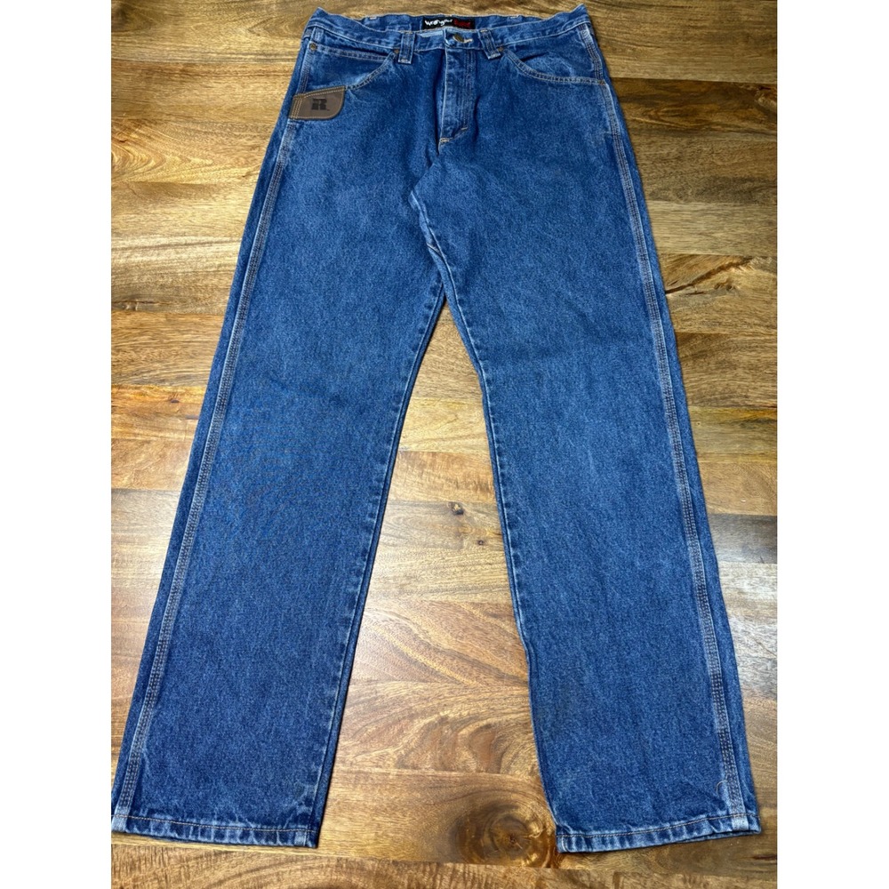 Wrangler Riggs Workwear Mens Blue Denim Jeans 103W050AI 34x34 Straight Leg